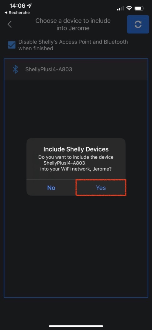 Ajout du Shelly Plus i4 en Bluetooth