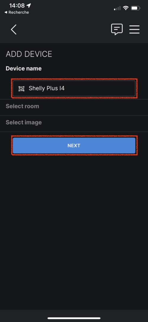 Choix du nom donné au Shelly Plus i4