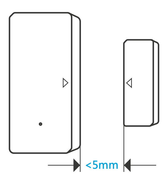 Espacement maximum entre l'aimant et le détecteur d'ouverture WiFi Sonoff DW2-WiFi