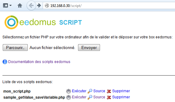Scripts PHP sur eedomus+